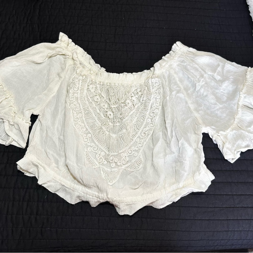 Women's Off-Shoulder Cream Top